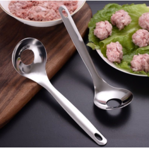 不锈钢肉丸子制作器挤肉丸神器勺鱼肉鱼丸虾滑勺炸圆子模具挖勺器
